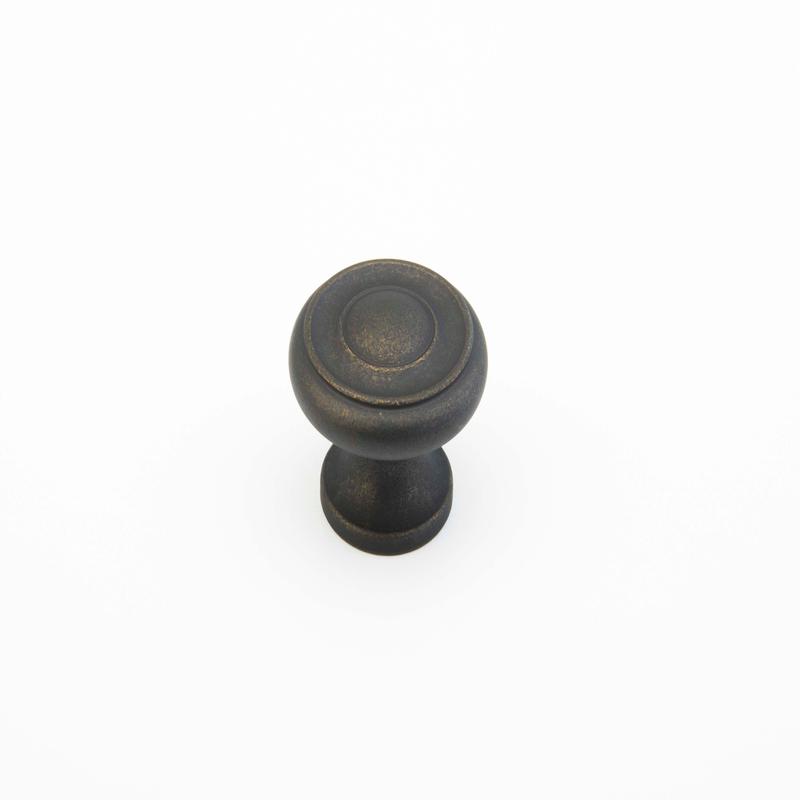 Schaub Knob, Distressed Bronze, 1.5" dia 704-DBZ