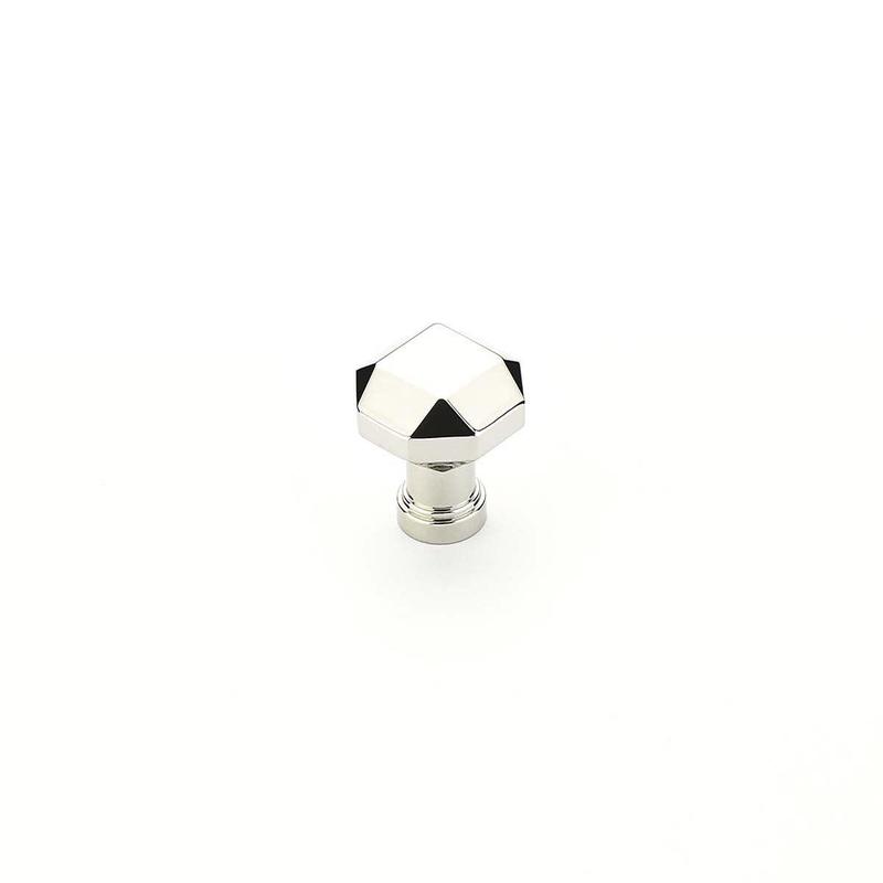 Schaub Knob, Faceted, Polished Nickel, 1.25" dia 531-PN