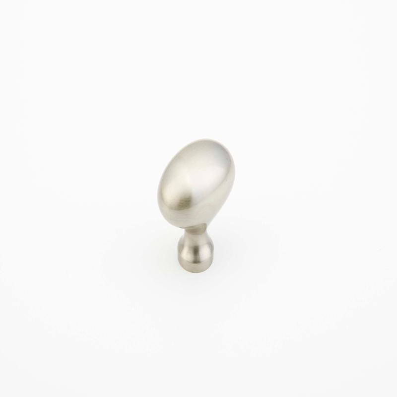 Schaub Knob, Oval, Satin Nickel, 1.375" dia 719-15