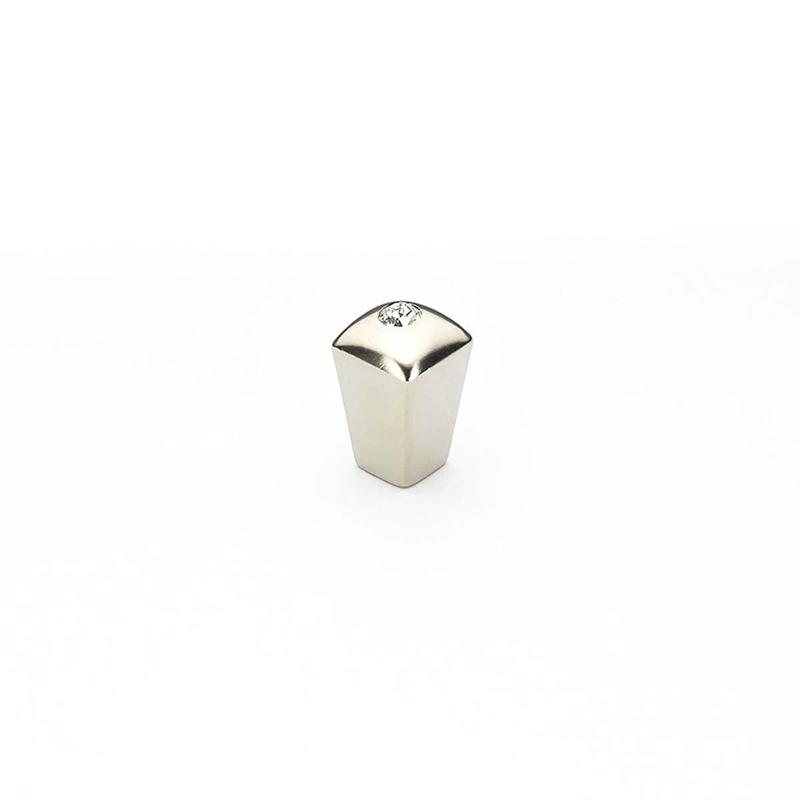 Schaub Knob, Satin Nickel w/crystal,0.5" dia 299-15