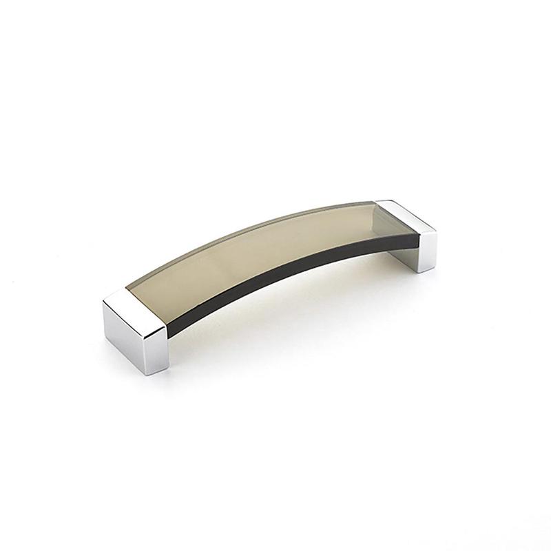 Schaub Pull, Arched, Polished Chrome, Smoke, 128 mm cc 320-26 SM