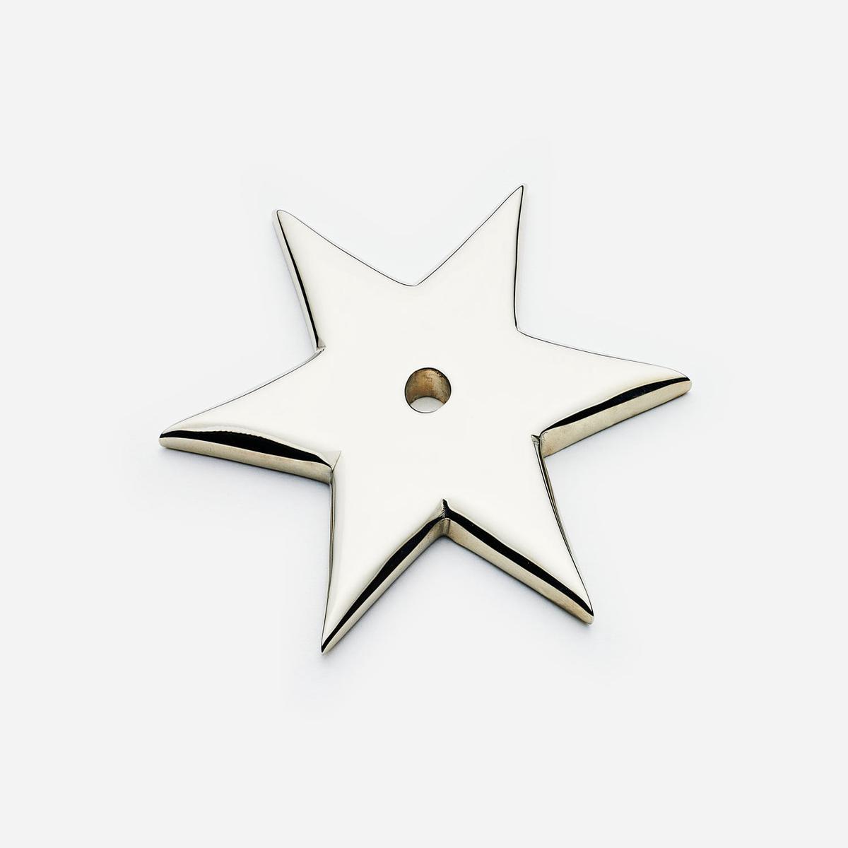 Star Backplate, 6-Point - Polished Nickel