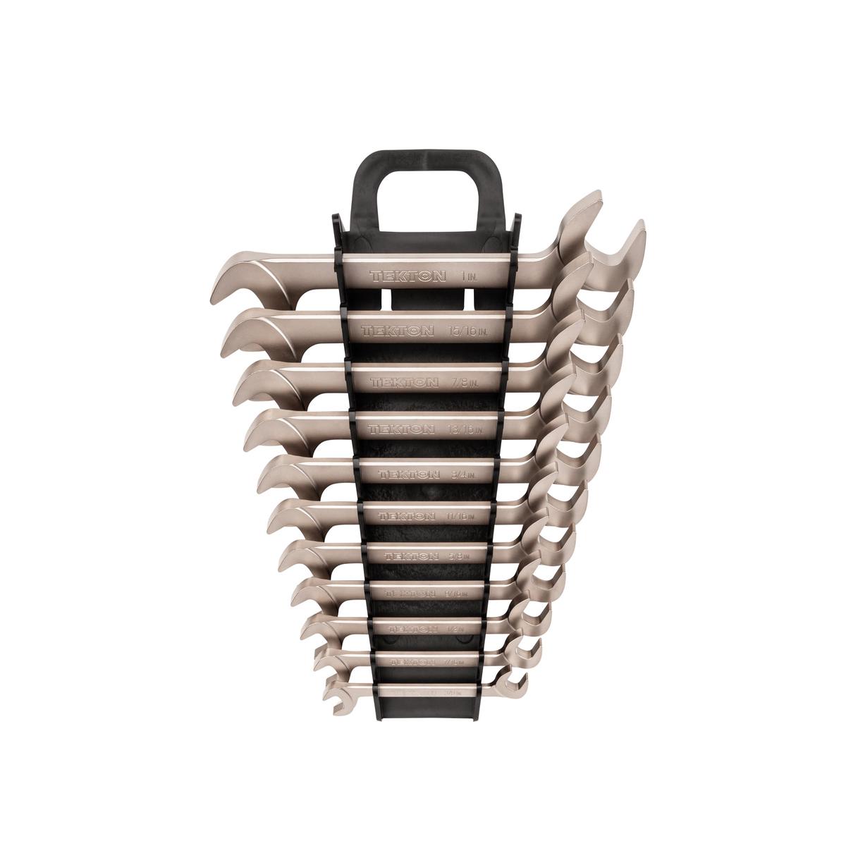 Angle Head Open End Wrench Set with Holder, 11-Piece (3/8-1 in.)