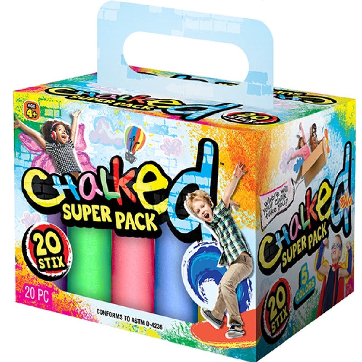 Ja-Ru Sidewalk Chalk Assorted 20 pc, Pack of 6