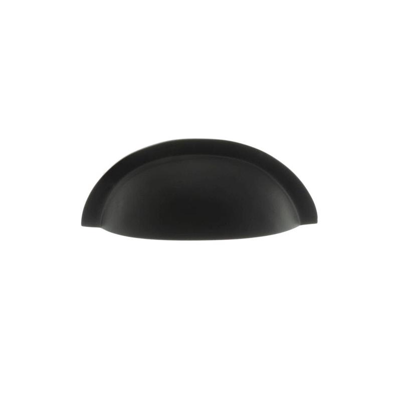 Old English Winchester Solid Brass Cabinet Cup Pull Concealed Fix - Matt Black