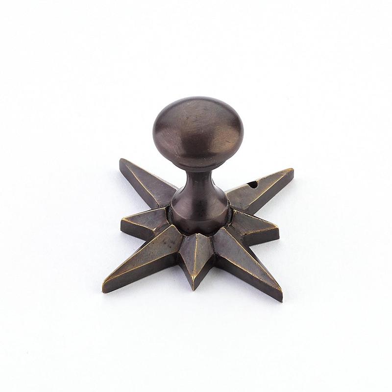 Schaub and Company Knob with Star backplate, Dark Antique Bronze, 11/16" dia 982-DAB