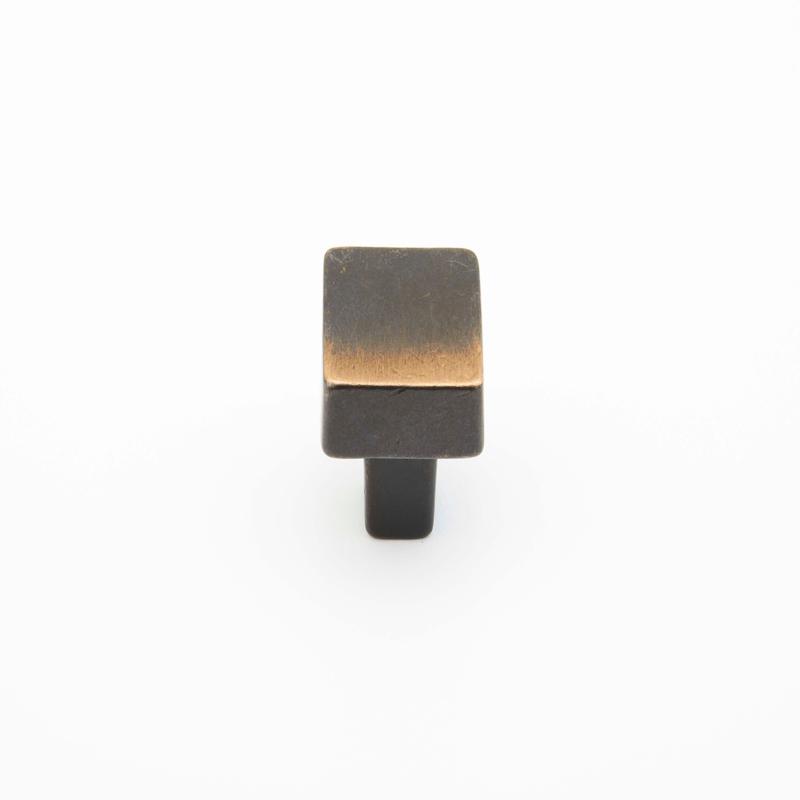 Schaub Knob, Square, Antique Bronze, 1.25" dia 789-AZ