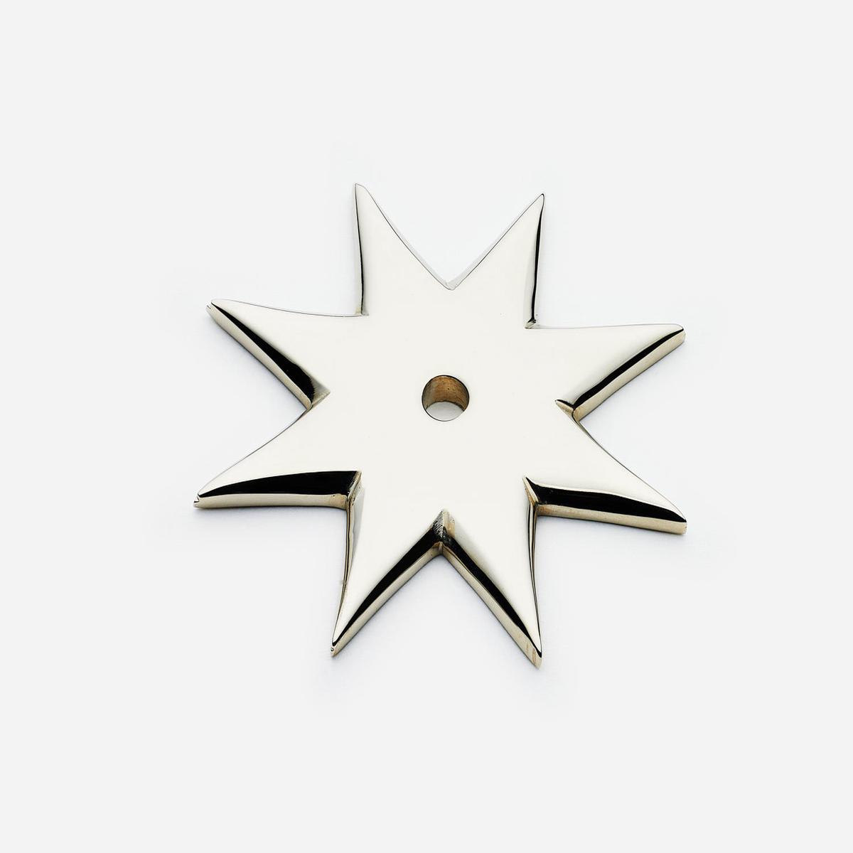 Star Backplate, 8-Point - Polished Nickel