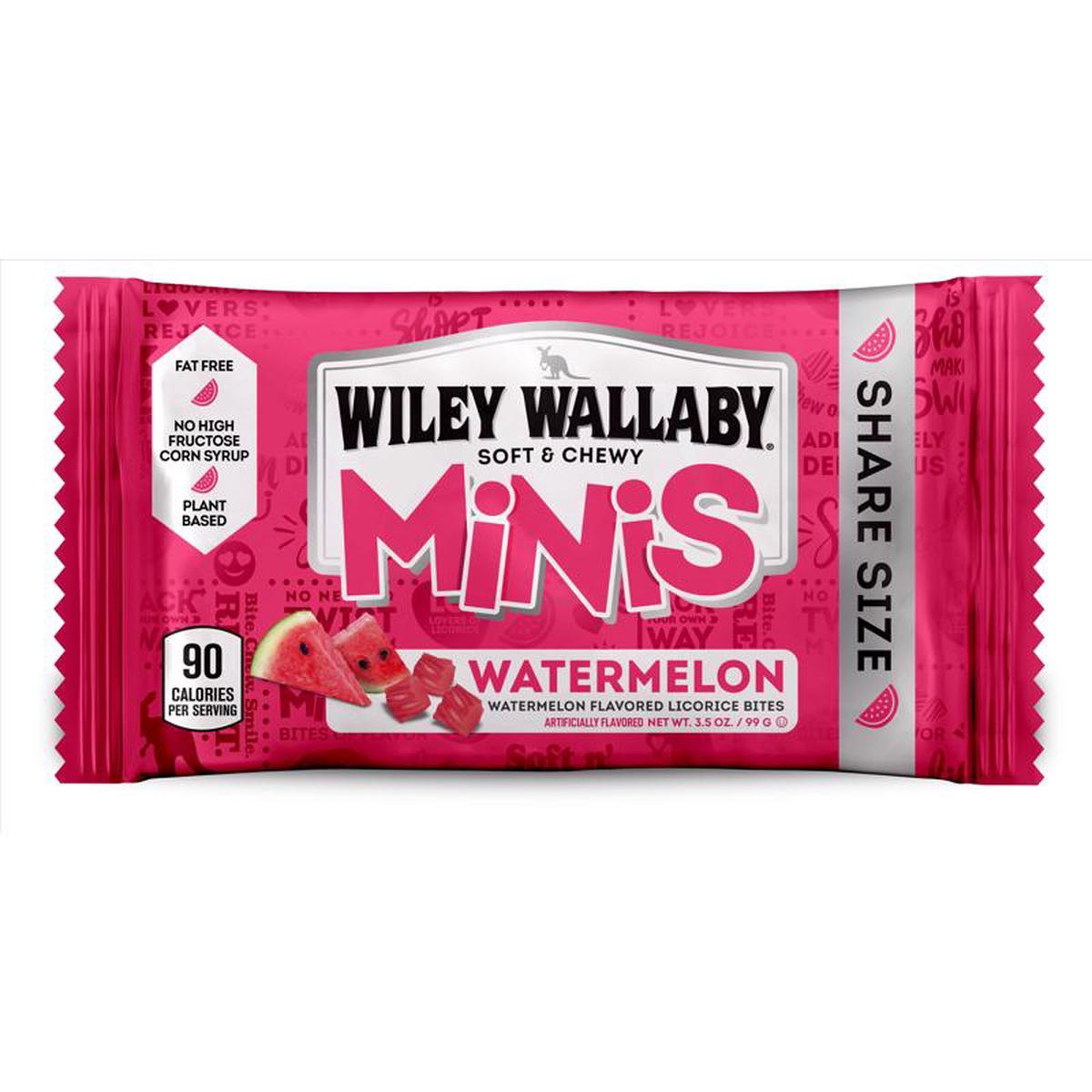 Wiley Wallaby Watermelon Licorice Bites 3.5 oz, Pack of 18