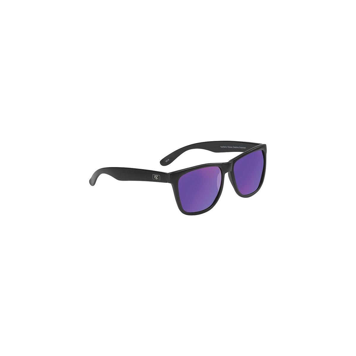 Yachter's Choice 43855 Catalina Polarized Sunglasses Black Matte Frame, Purple Mirror Lens
