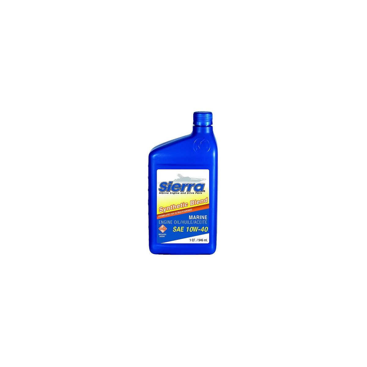 Sierra 95512 10W40 FCW 4-Cycle Outboard Synthetic Blend Oil, Qt., Pack of 12