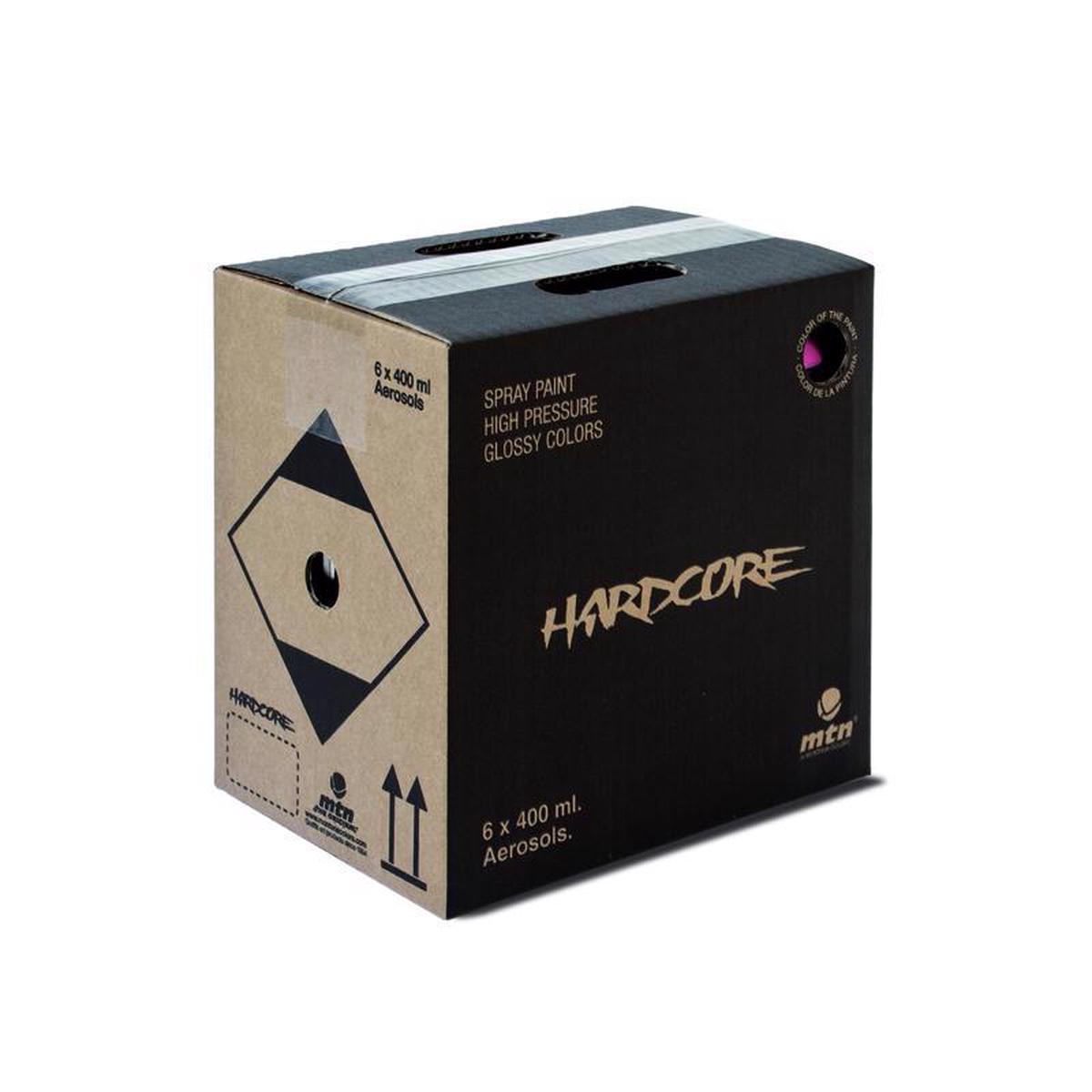 MTN Hardcore Gloss Black Spray Paint 13.5 oz, Pack of 6