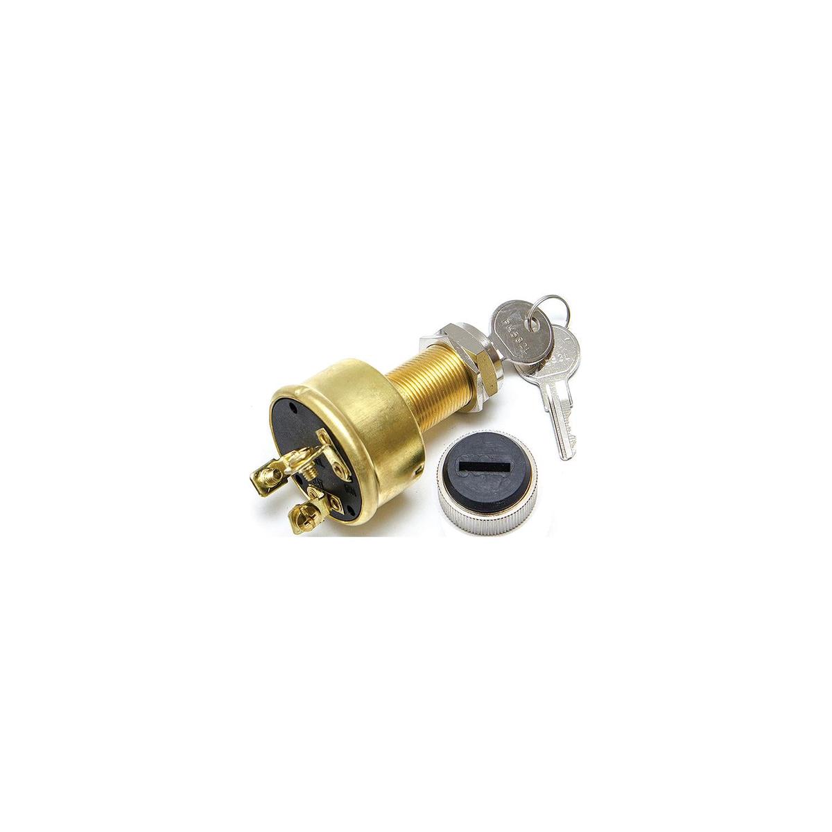 Sierra Conventional 3 Position 1 1/8 Brass 3 Screw Terminal 12V 15 Amp Ignition Starter Switch