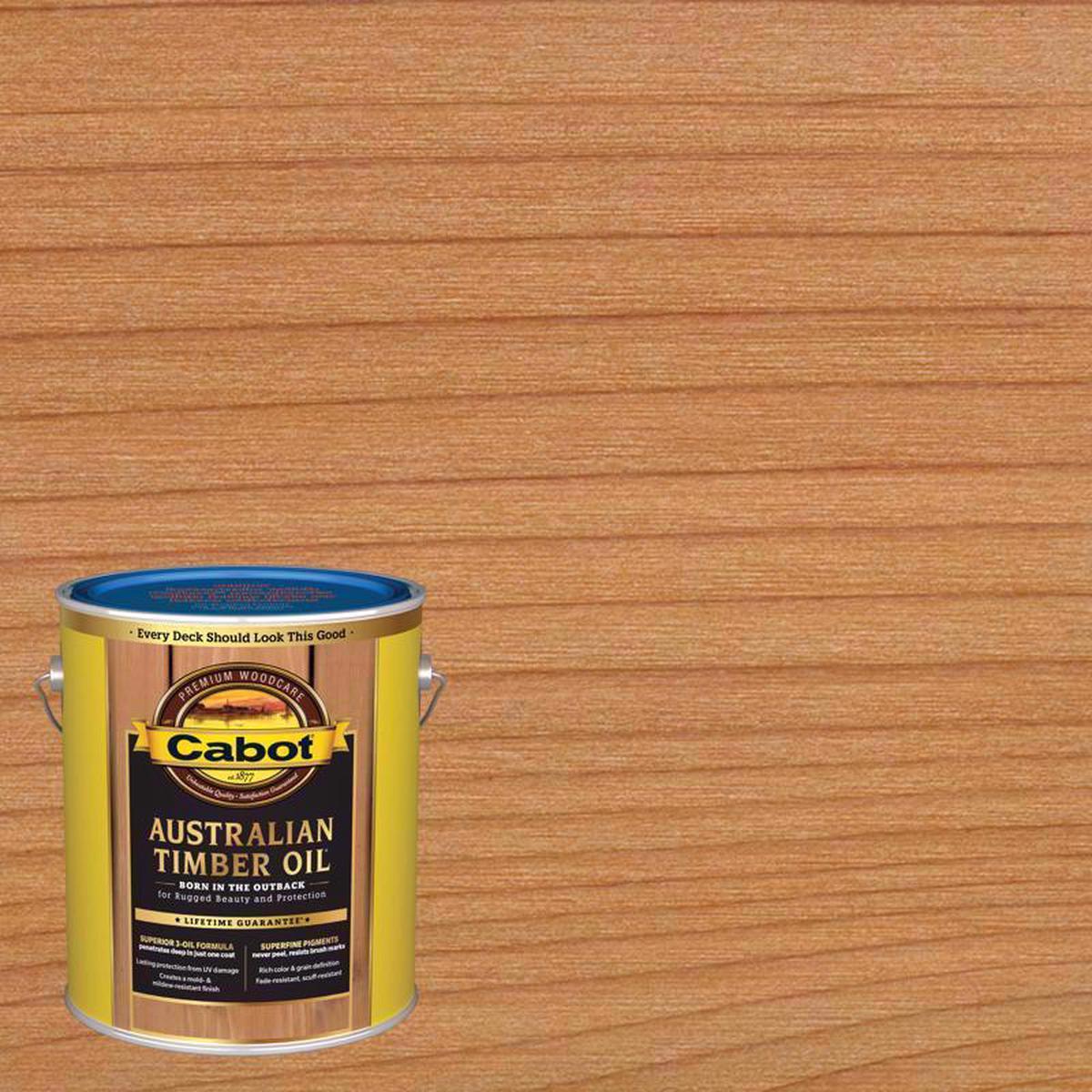 Cabot Australian Timber Oil Low VOC Transparent Natural Oil-Based Australian Timber Oil 1 gal, Pack of 4