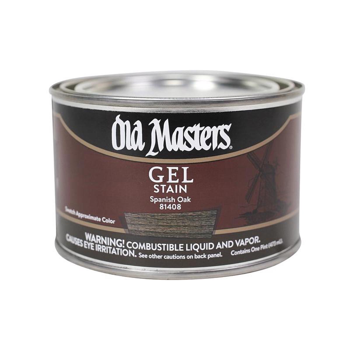 Old Masters Semi-Transparent Spanish Oak Oil-Based Alkyd Gel Stain 1 pt, Pack of 4