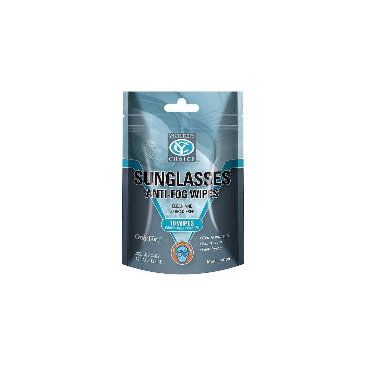 Yachter's Choice 40100 Sunglasses Anti-Fog Wipes, 10-ct. Resealable Pouch, Pack of 12