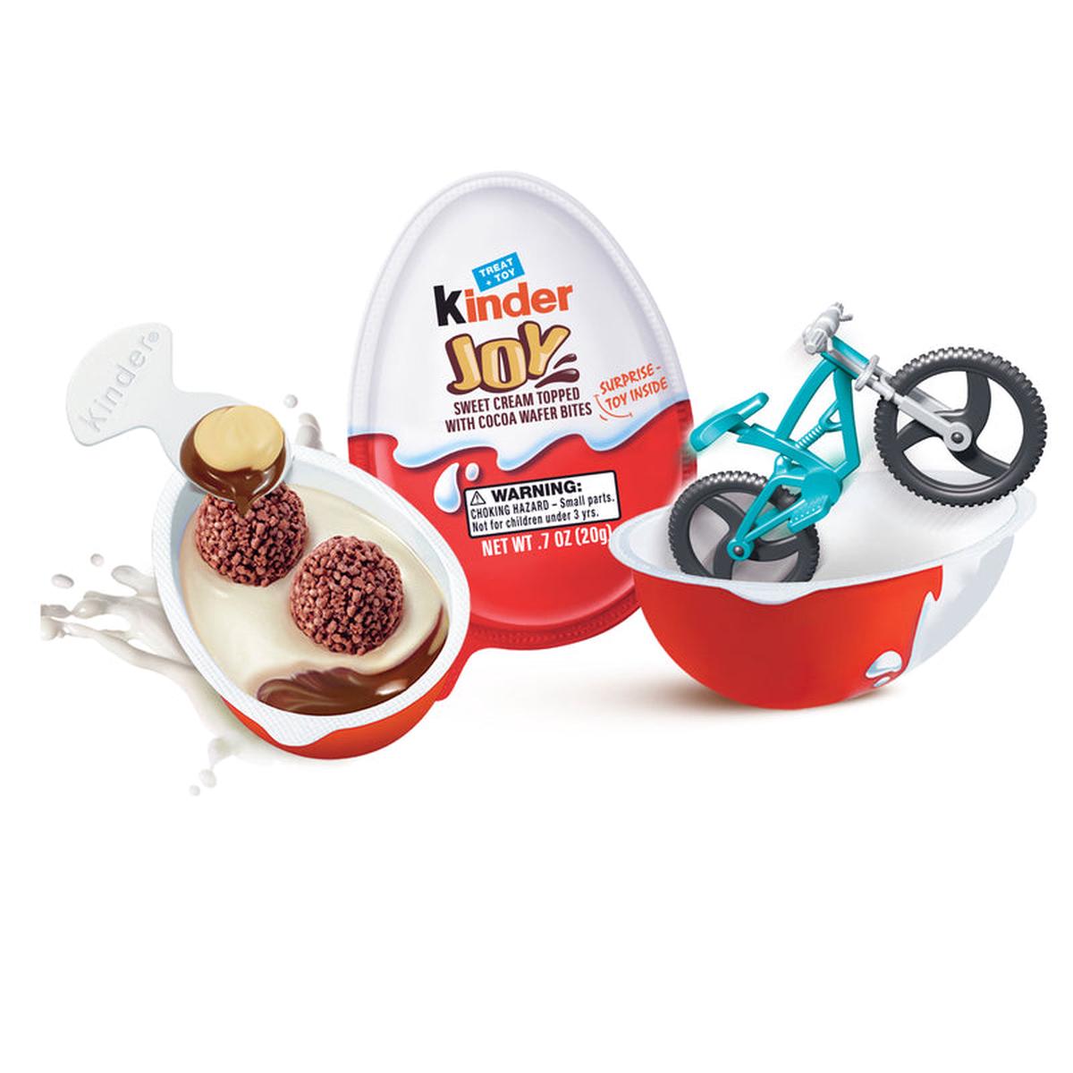 Ferrero Kinder Joy Sweet Cream W/Cocoa Wafer Bites Candy w/Toy 0.7 oz, Pack of 15