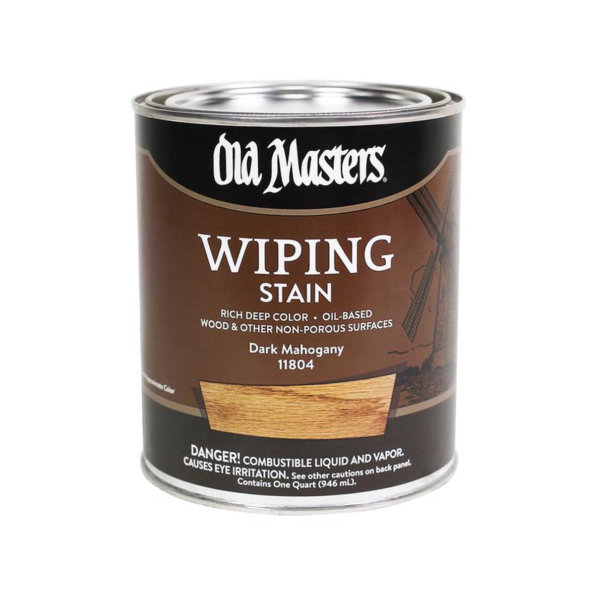 Old Masters Semi-Transparent Dark Mahogany Oil-Based Wiping Stain 1 qt, Pack of 4