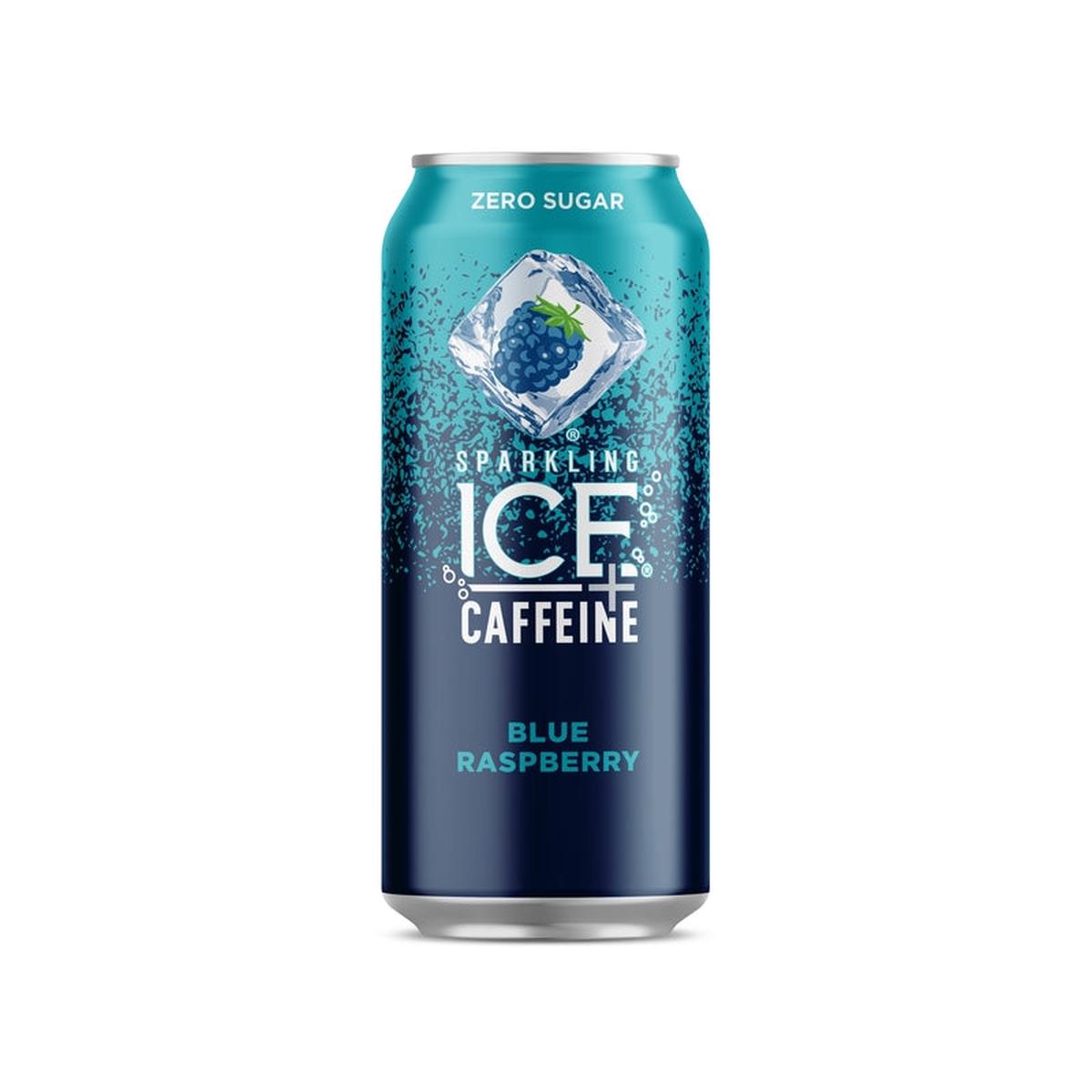 Sparkling Ice Blue Raspberry Caffeine Beverage 16 oz 1 pk, Pack of 12