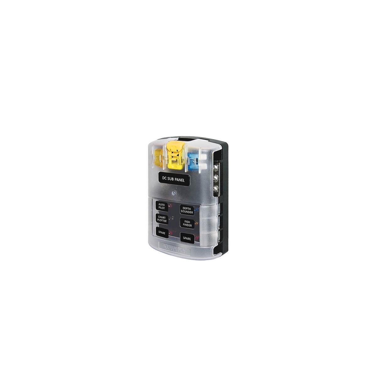 Blue Sea Systems 5025 ST Blade Common Source ATO/ATC Fuse Block w/Negative Bus - 6 Circuits with Cover