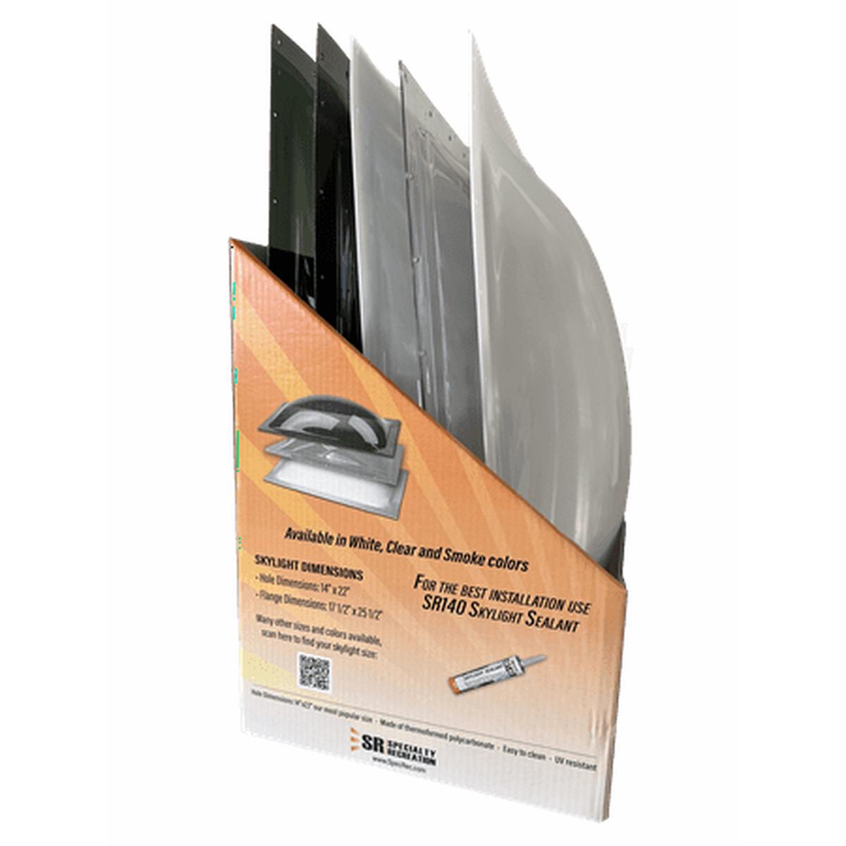 Specialty Recreation SL1422BX Skylight , 14 x 22, 5 Pack (2 White, 2 Smoke & 1 Clear)