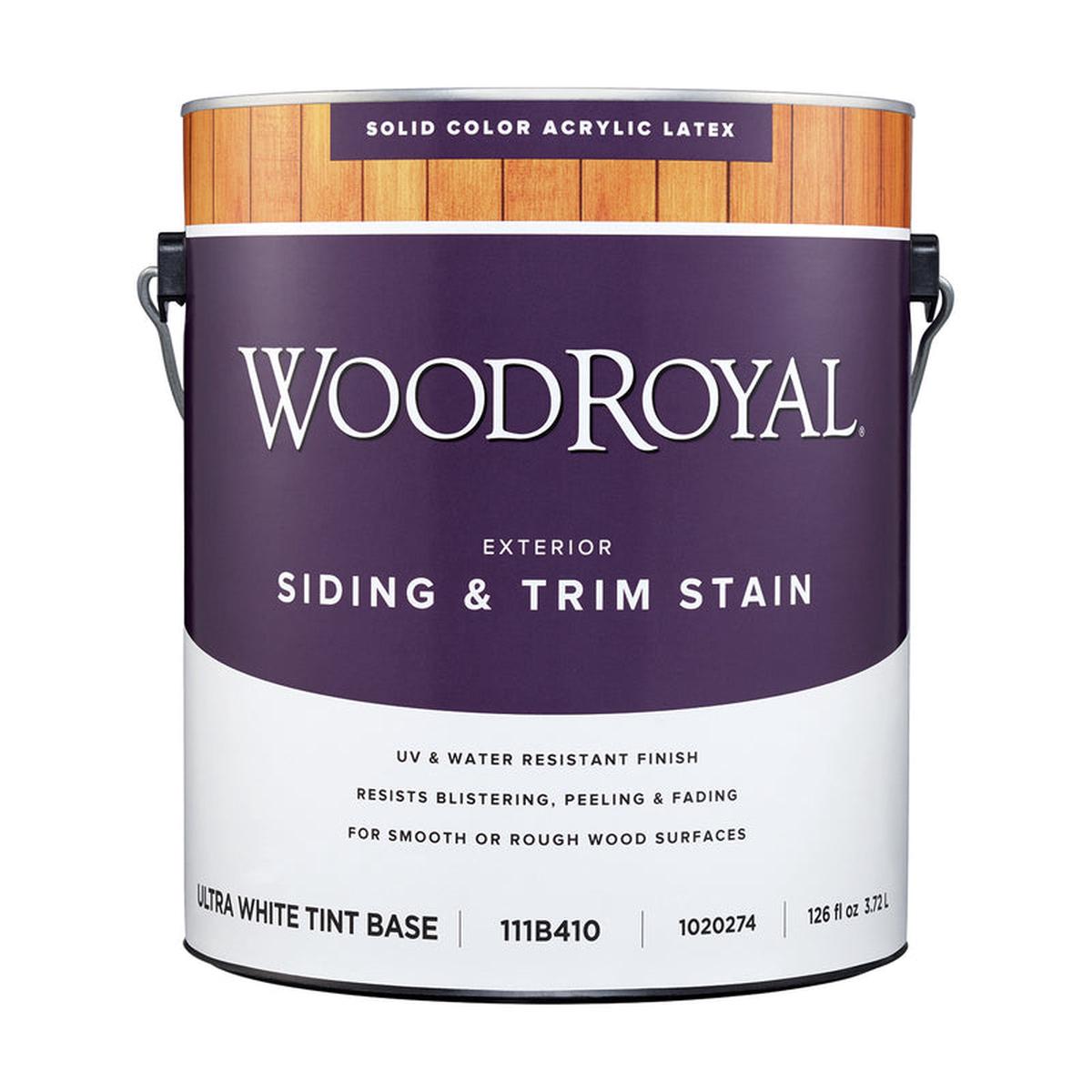Ace Wood Royal Solid Tintable Flat Ultra White Base Acrylic Latex Siding and Trim Stain 1 gal, Pack of 4