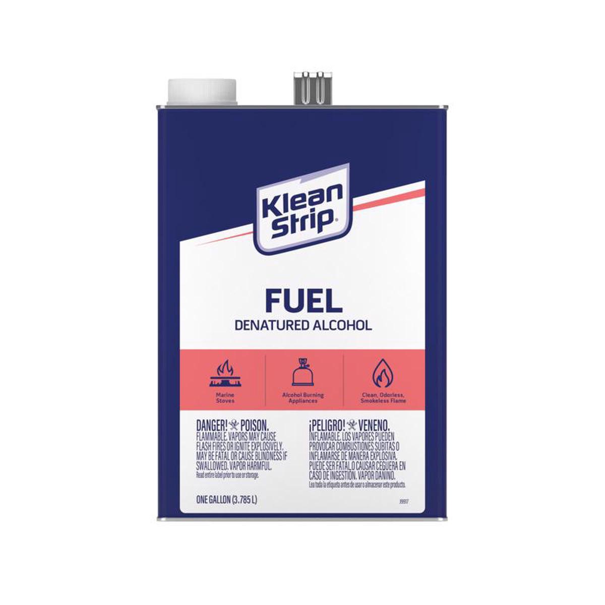 Klean Strip Denatured Alcohol Clean Burning Fuel 1 gal, Pack of 4