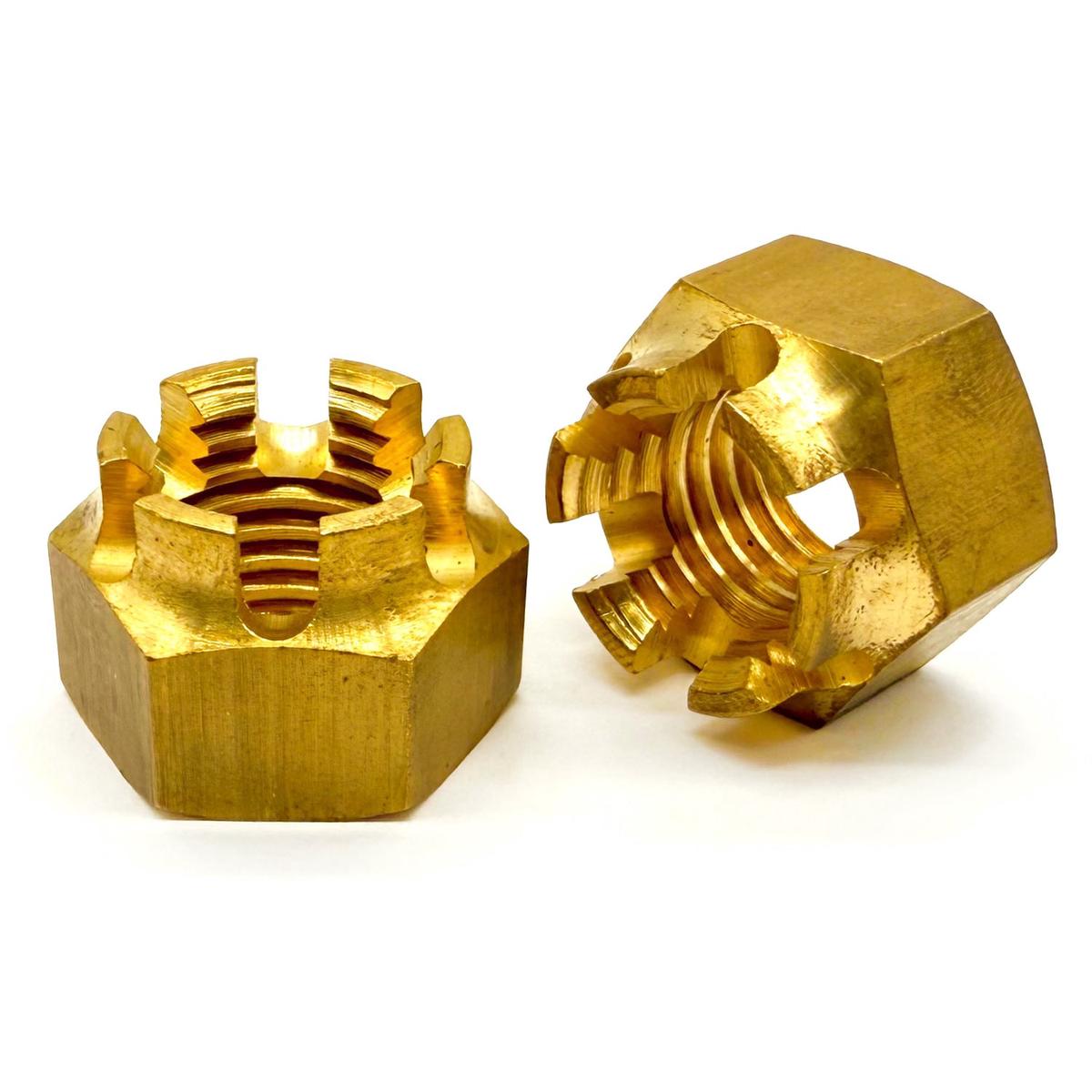 #10-32 Brass Slotted Hex Nuts