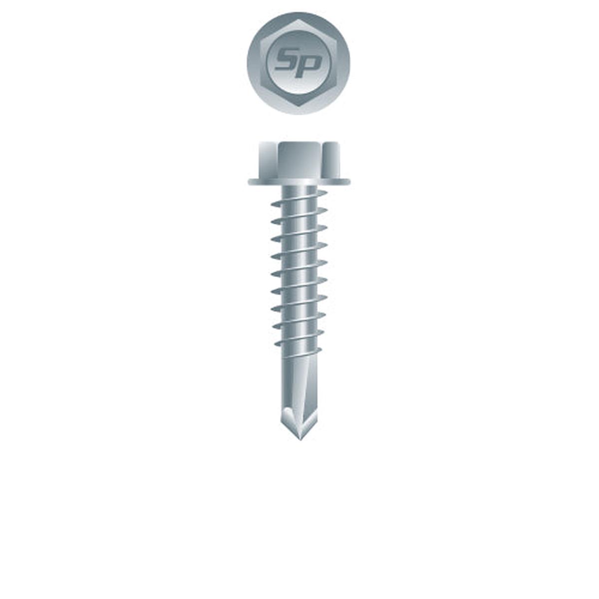#6 Strong-Point Hex Washer Head 6-20 x 5/8, Zinc