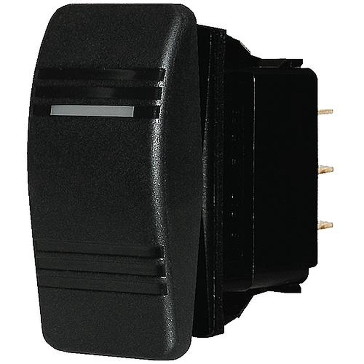 Blue Sea 8290 Water Resistant Contura III Switch, Black, (On)-OFF-(On)