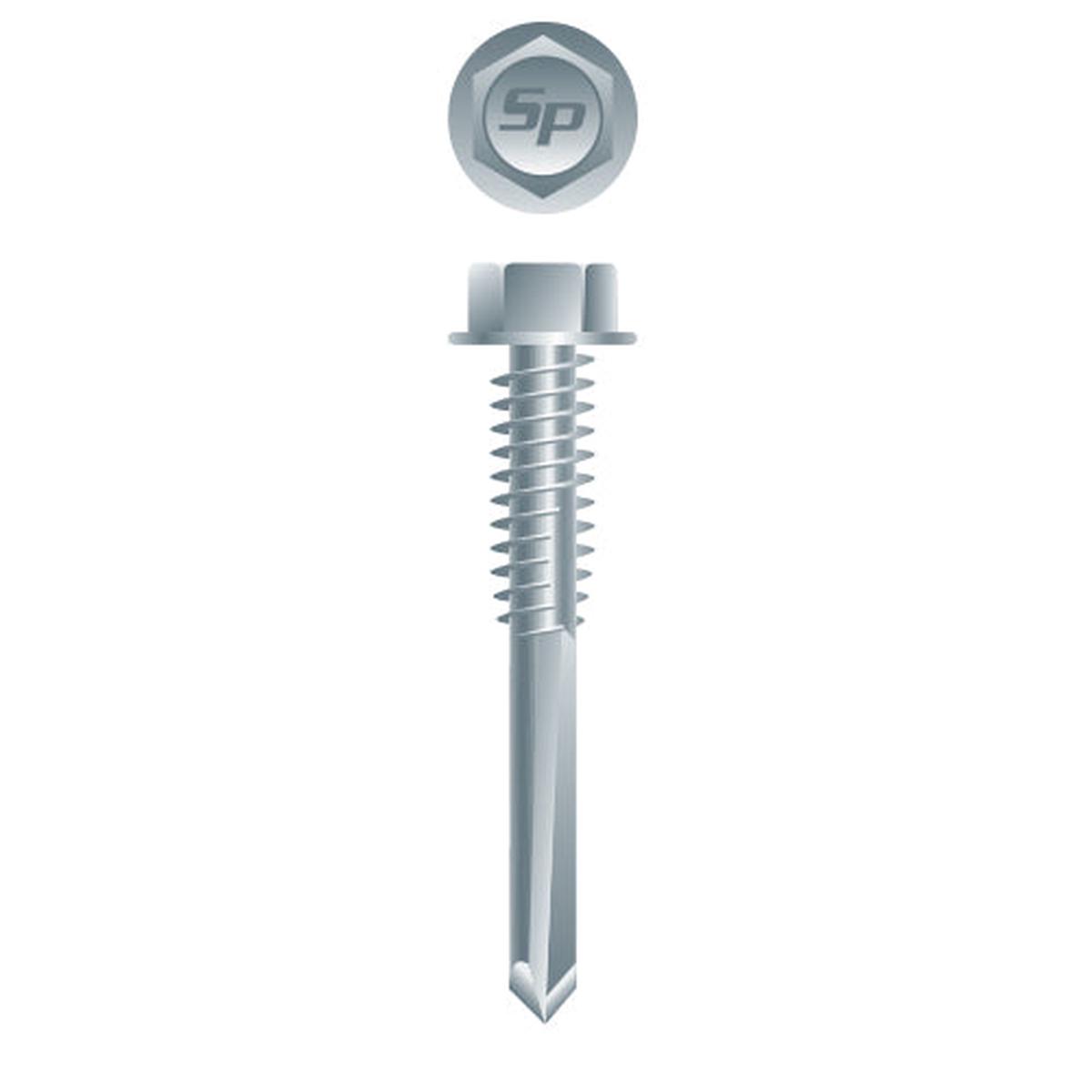 #12 Strong-Point Hex Washer Head 12-24 x 1-1/4, Zinc