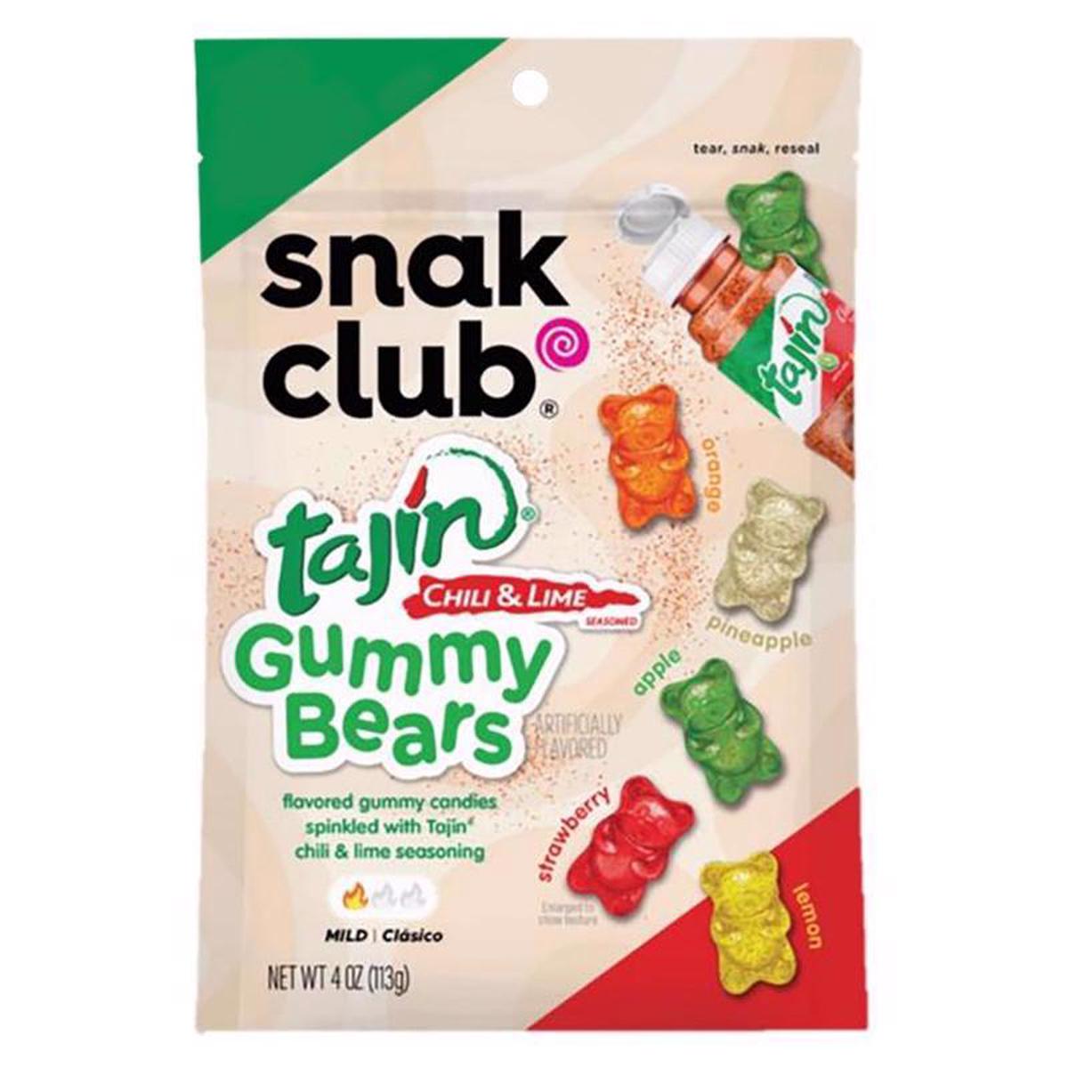 Snak Club Tajin Chili and Lime Gummi Candy 4 oz Bagged, Pack of 6