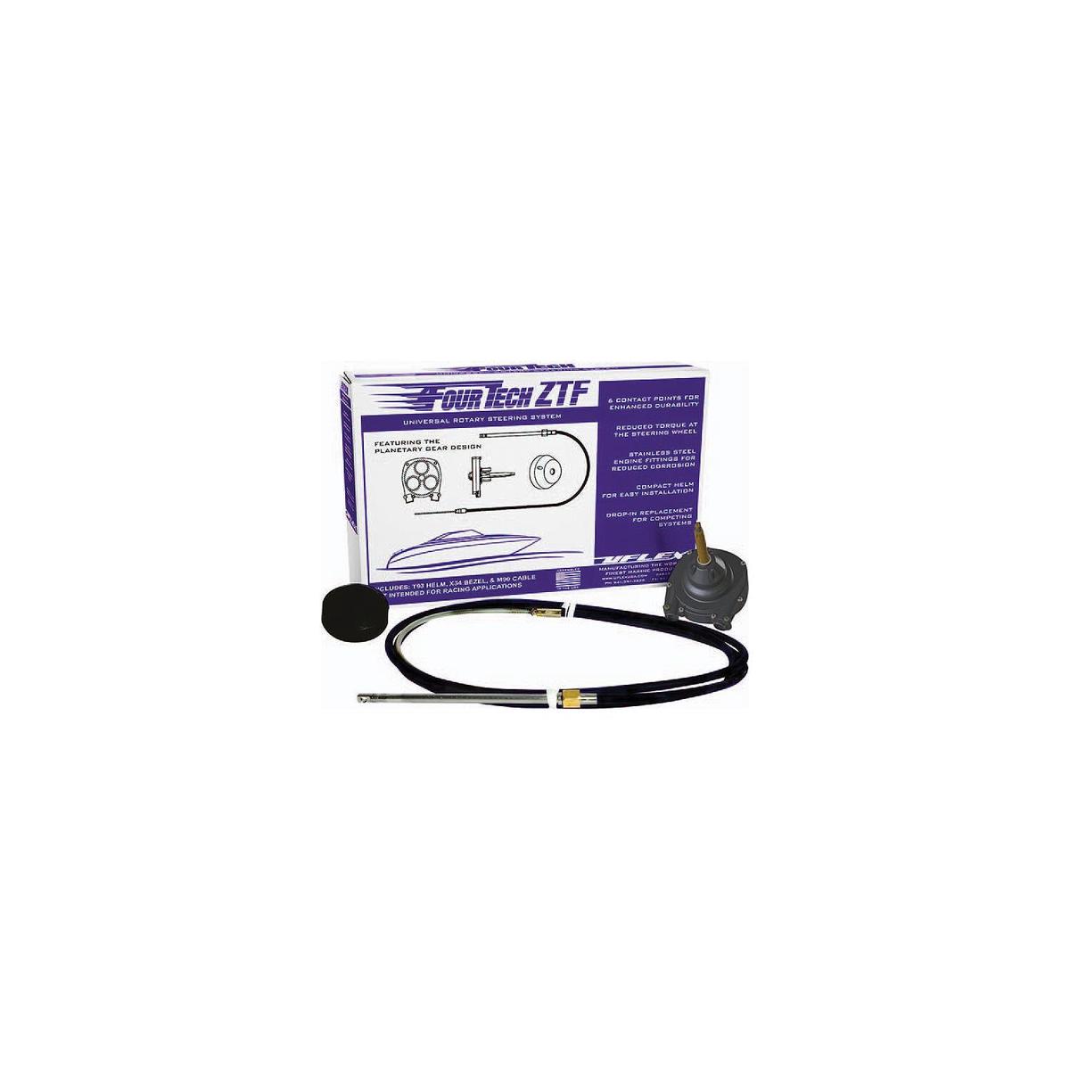 Uflex FOURTECHBLK16ZTF Fourtech ZTF Rotary Steering System, 16' Black Cable