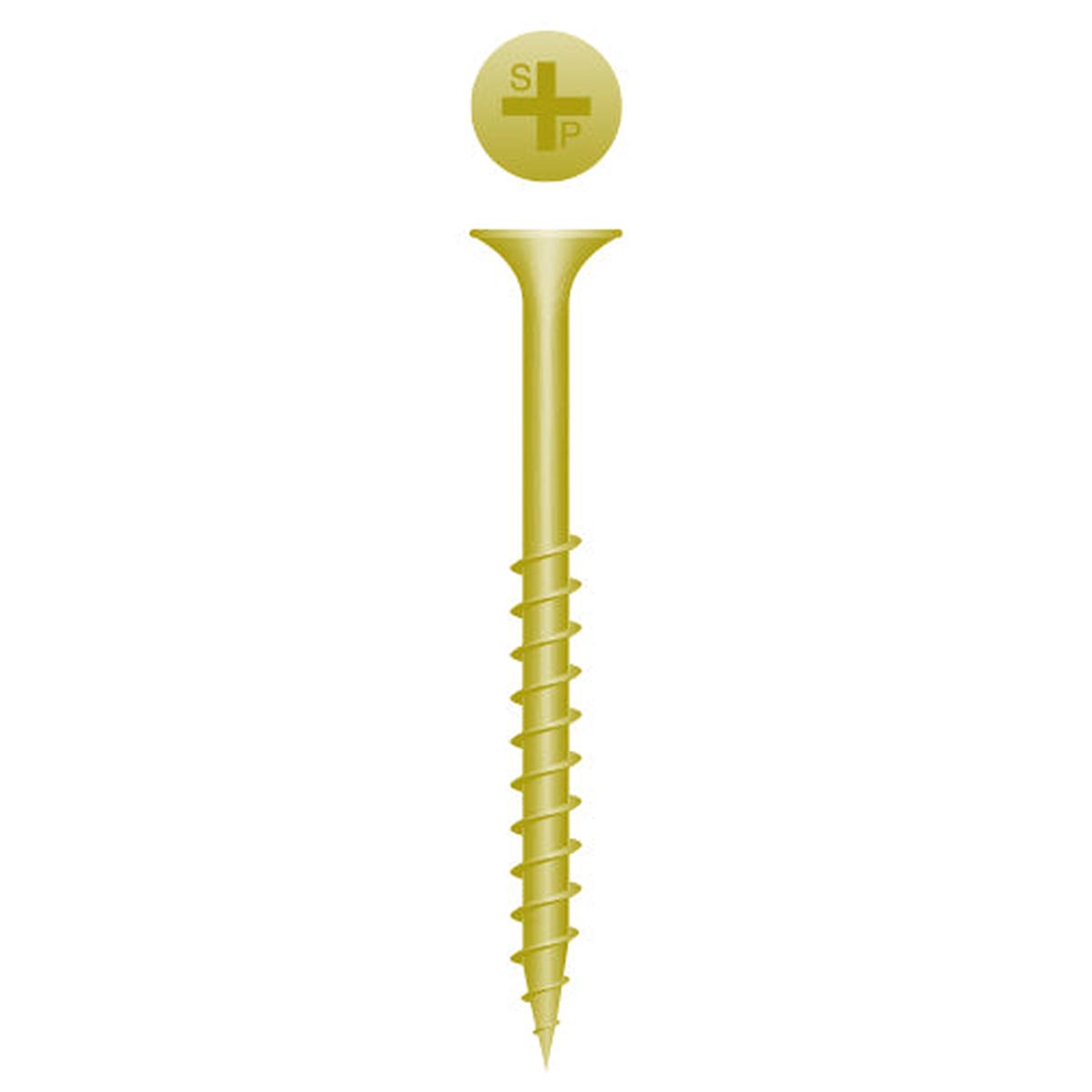#10 Strong-Point Bugle Head 10 x 3-1/2, PH, Coarse, Zinc Yellow