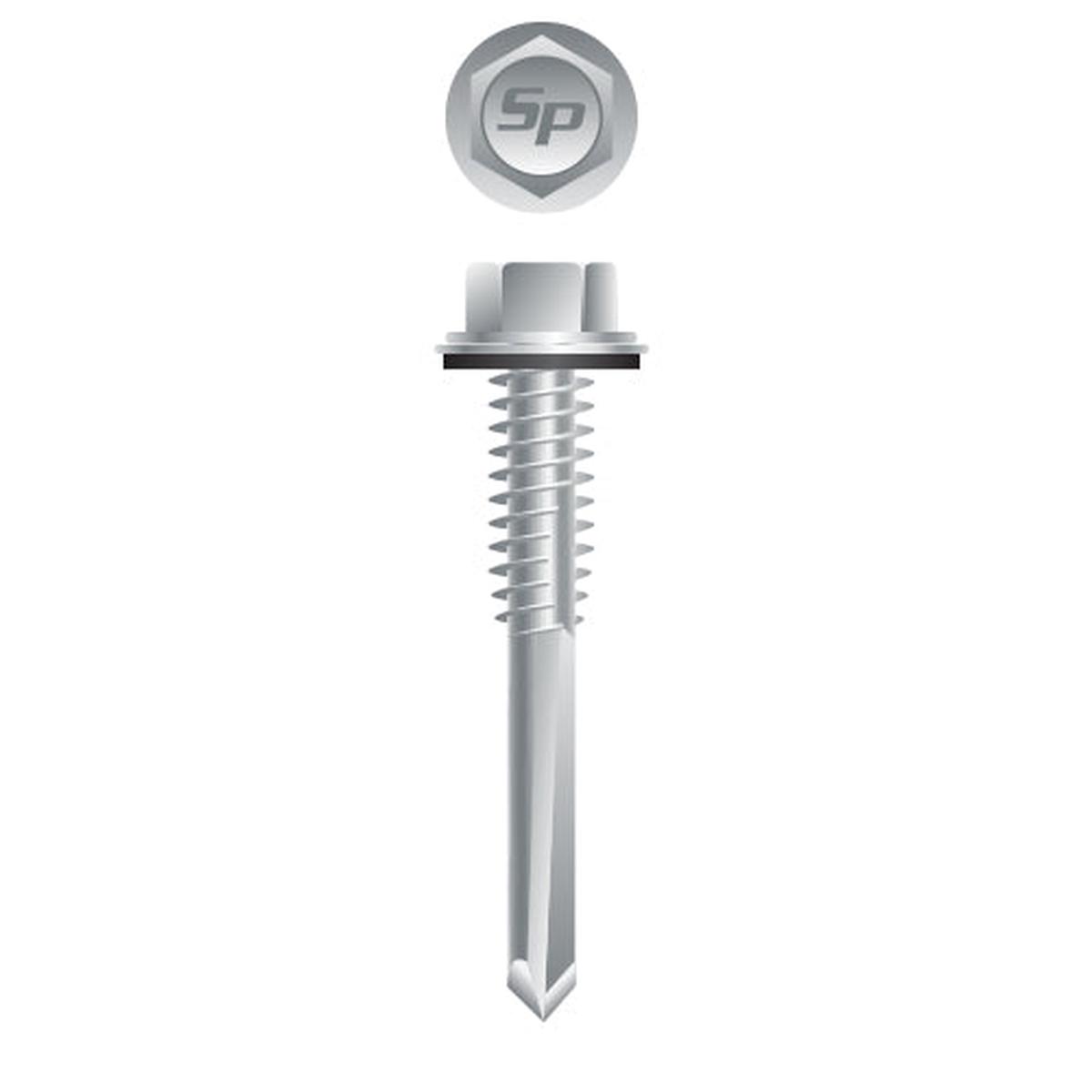 #12 Strong-Point Hex Washer Head w/Washer 12-24 x 3, Strong-Shield