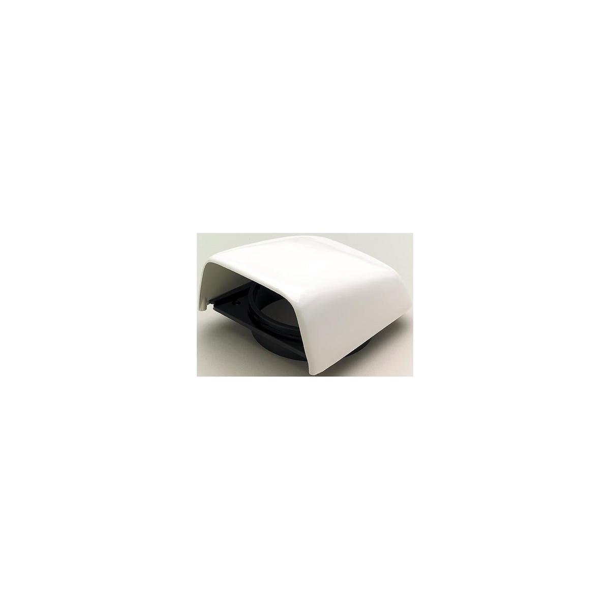 Beckson C8 Snap On Clam Vent With Hose Adapter, White 5-1/2 W x 6-1/4 D x 2-1/2 H