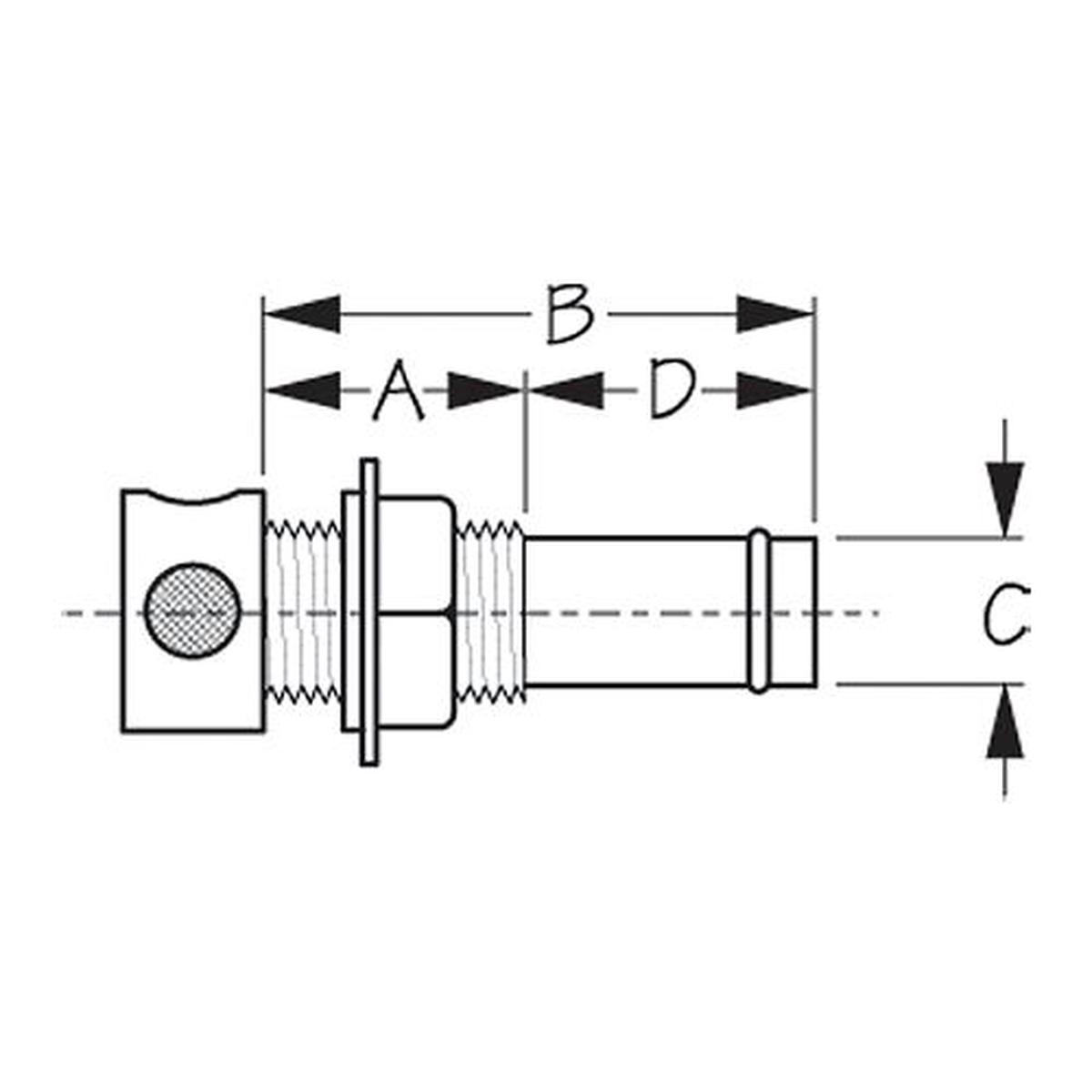 Straight Gas Tank Vent, Stainless