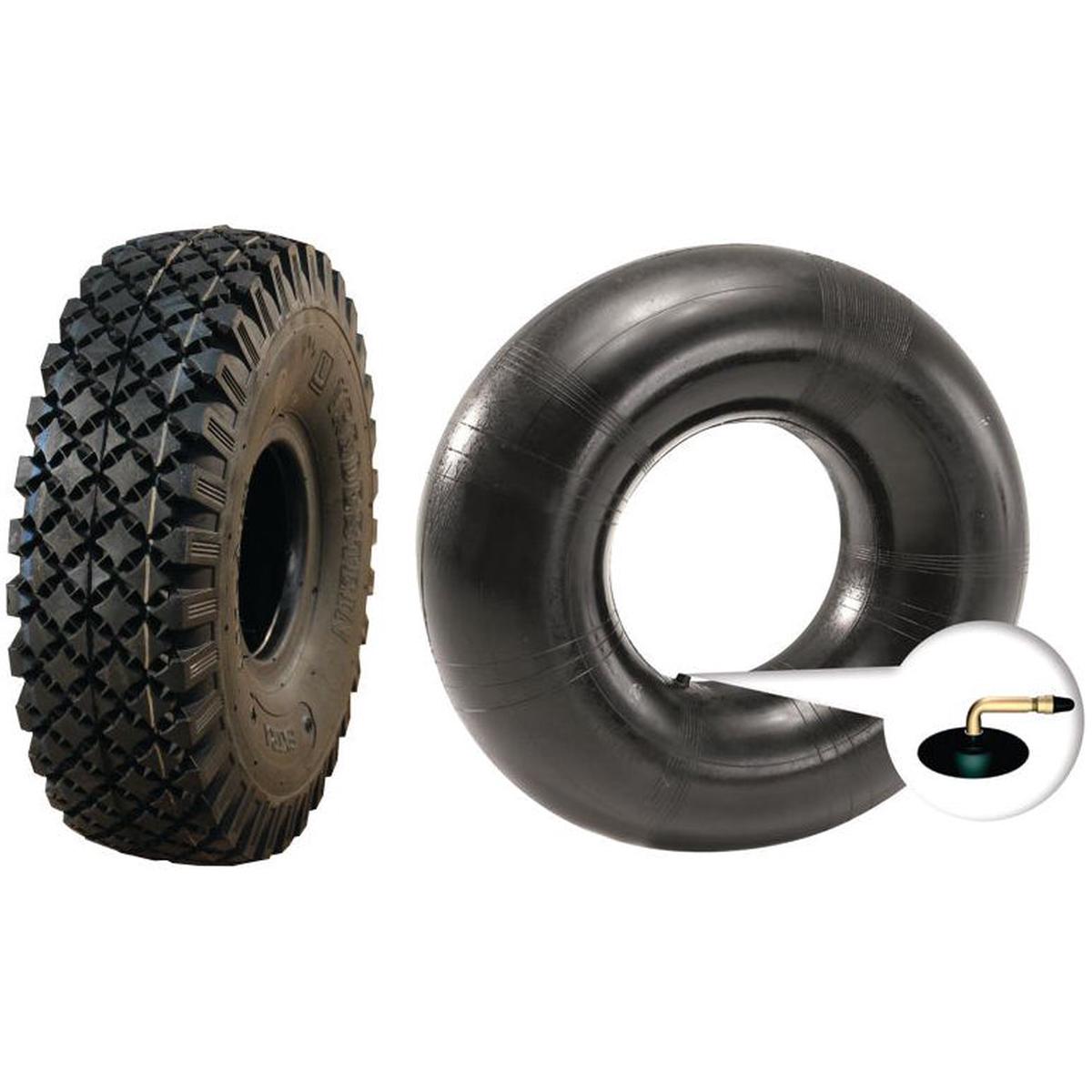 Tyre & Tube Set, 4.10/3.50 - 4, 4PR, TR87 Angled Valve - Sparex Part S.137619