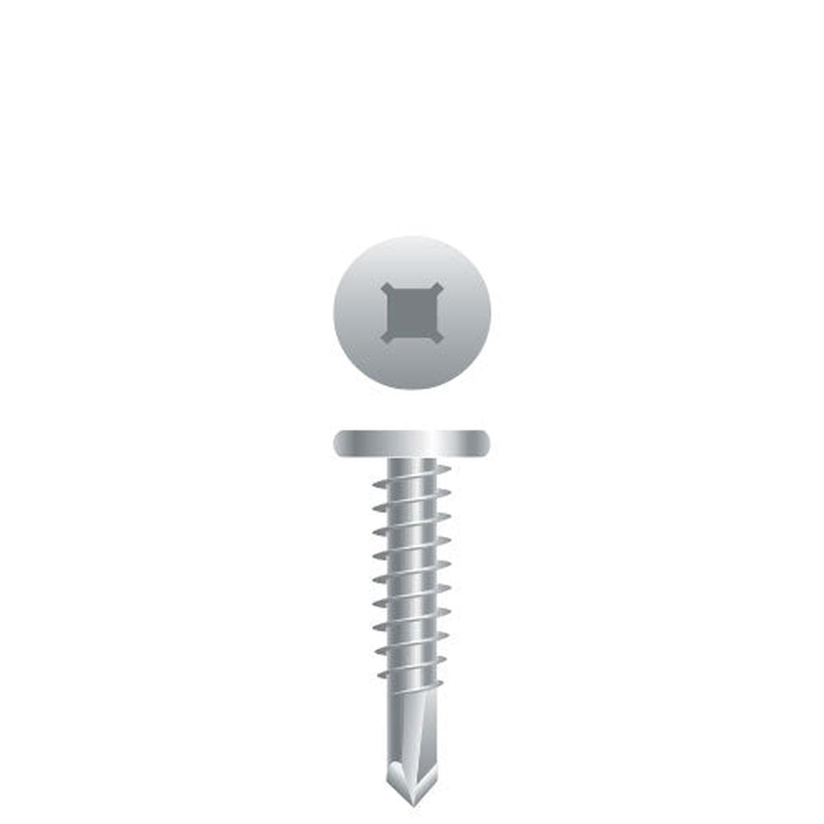 #10 Strong-Point Pancake Head 10-16 x 1, SQ/PH, 410 Stainless Steel