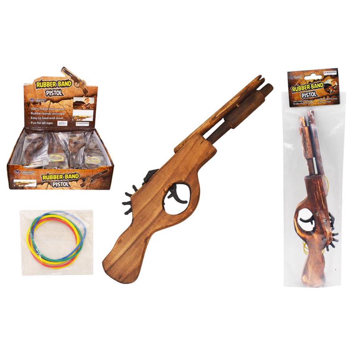 Diamond Visions Rubber Band Pistol Brown, Pack of 12