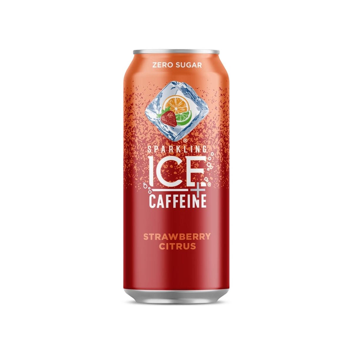 Sparkling Ice Strawberry Citrus Caffeine Beverage 16 oz 1 pk, Pack of 12