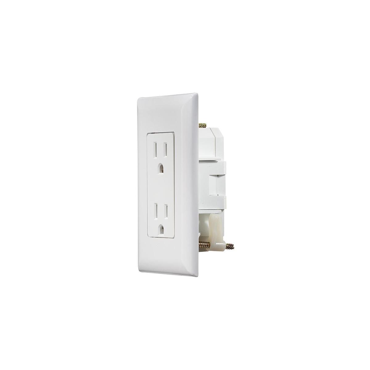 WHT DUAL OUTLET W/COV-PLATE