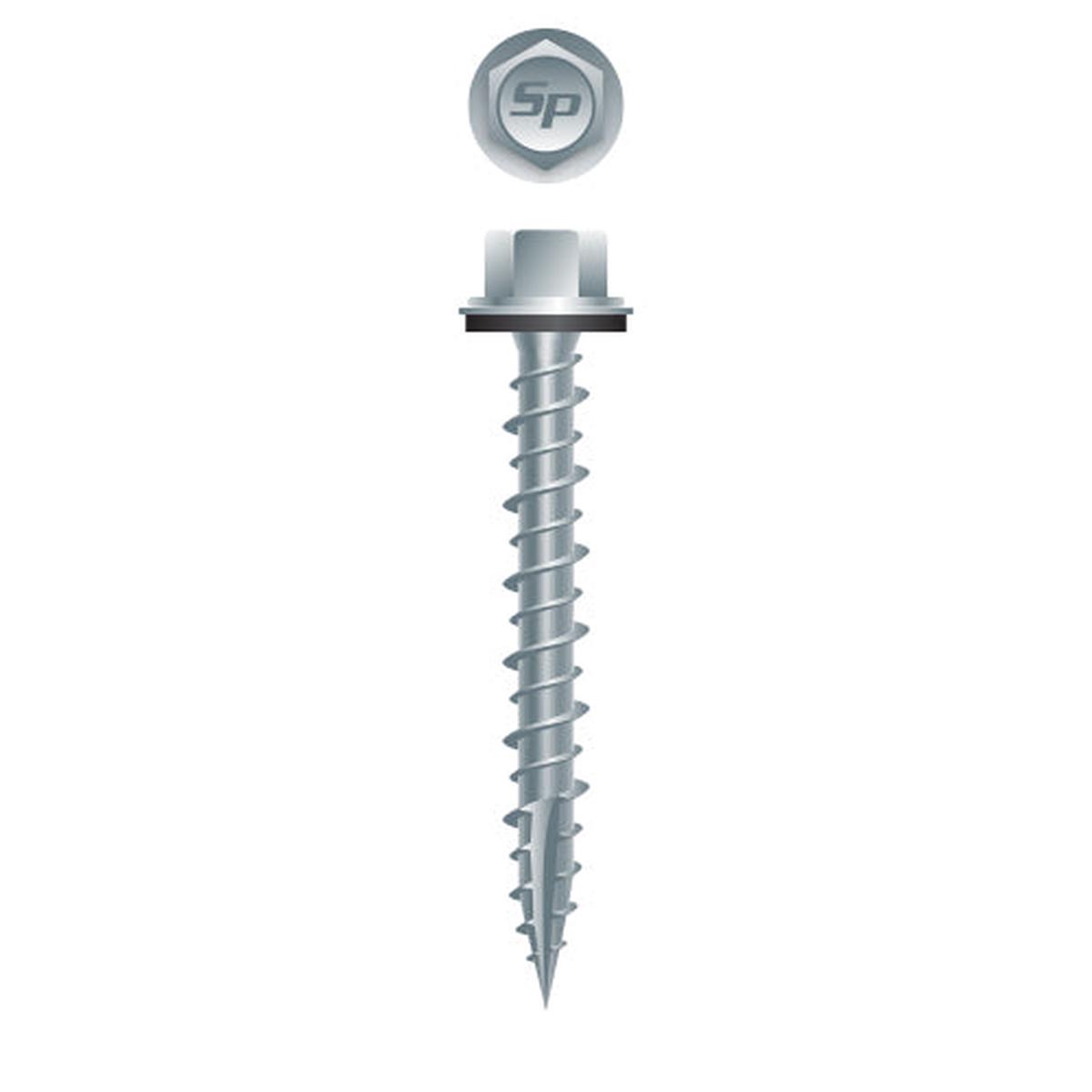 #10 Hi-Strong-Point Hex Washer Head w/ Washer 10-14 x 2-1/2, Hi-Low, Type '17', Strong-Shield