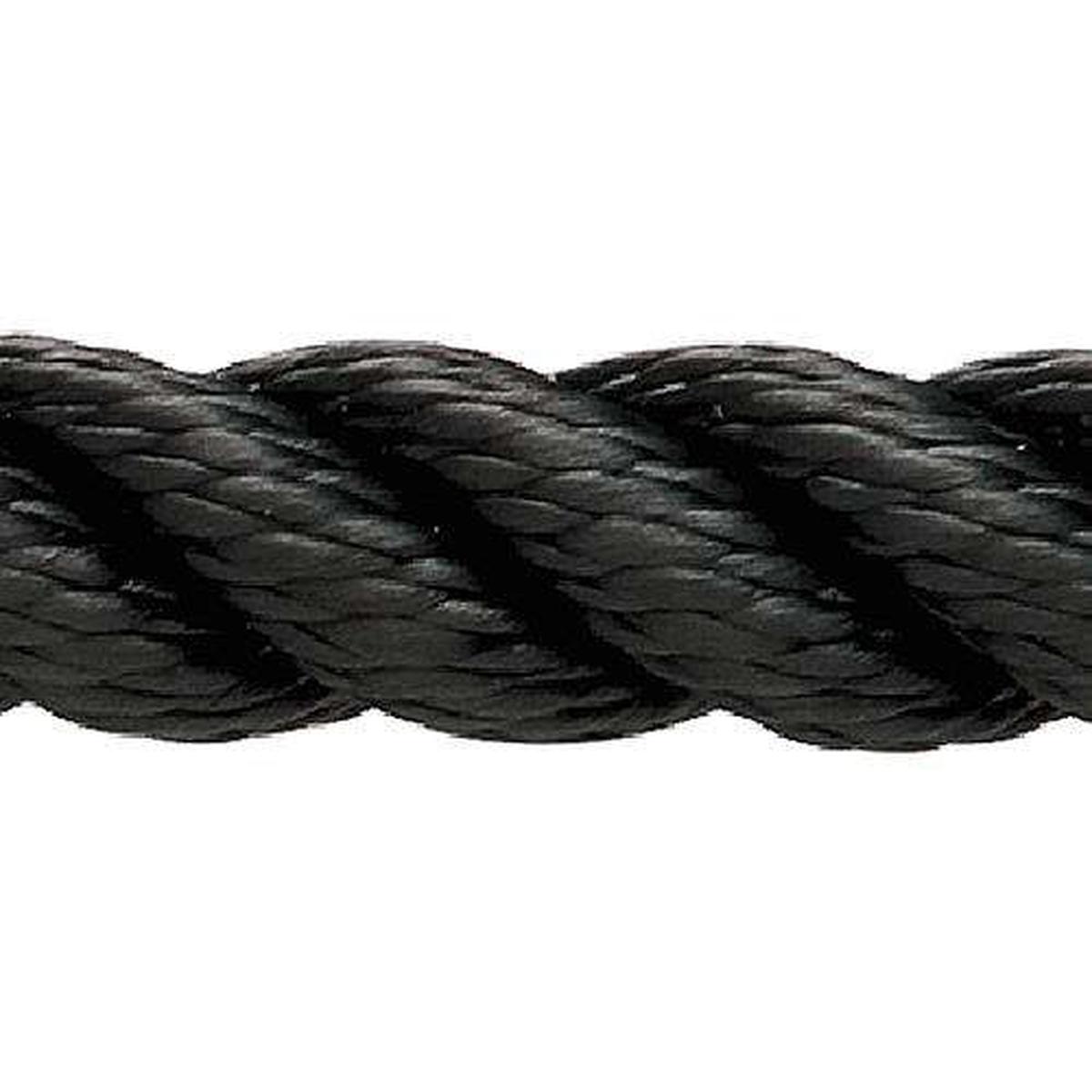 3 Strand Nylon Dockline, 1/2 x 25 Black