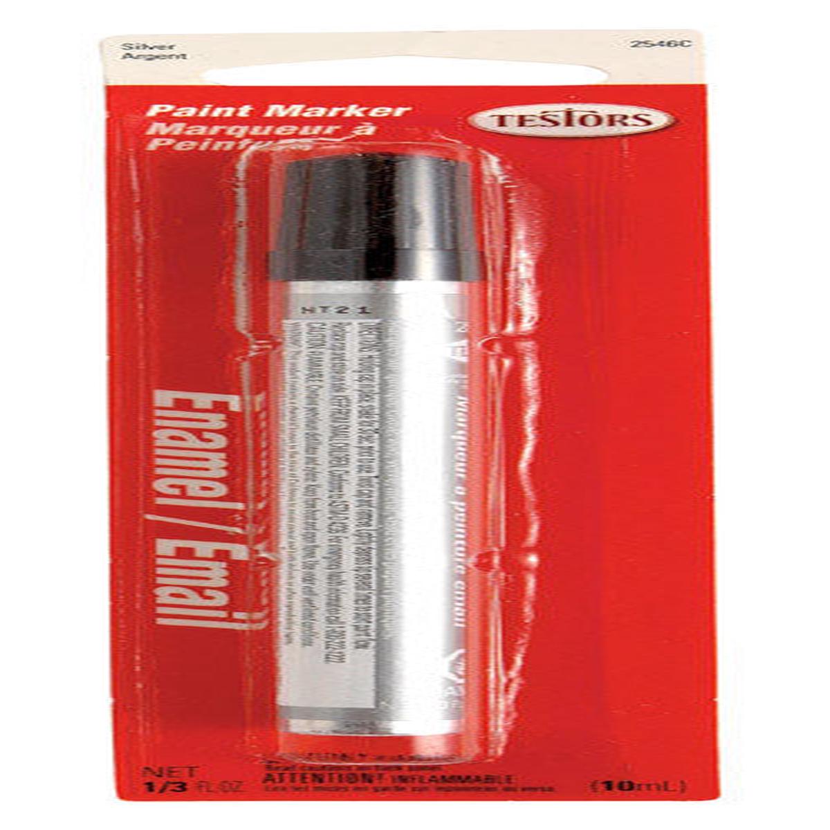 Testors Metallic Silver Enamel Paint Marker 0.3 oz, Pack of 6