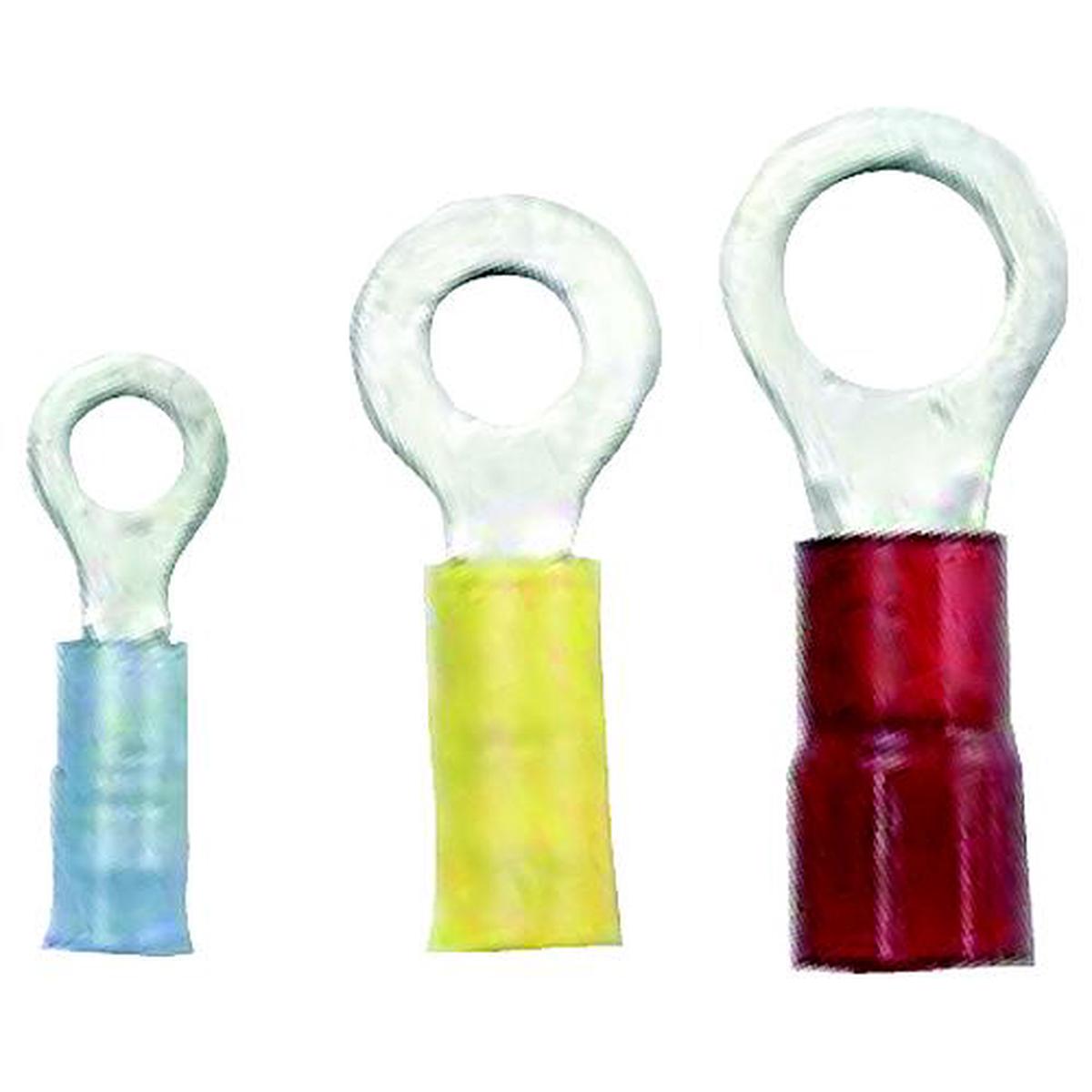 Ancor 230234 Marine Grade Nylon Insulated Ring Terminals, 1/4 Fastener, #8 Wire, Red, 2/Pk, Pack of 10, Pack of 10