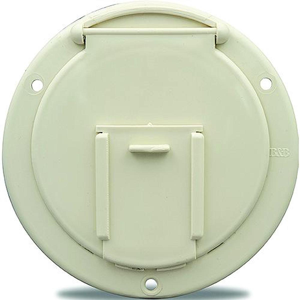B&B Molders 94328 Round Electric Cable Hatch w/Back, 4-5/8 Polar White