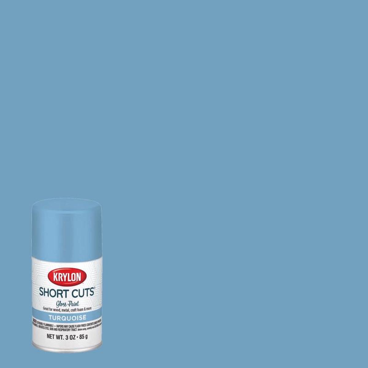 Krylon Short Cuts Gloss Turquoise Spray Paint 3 oz, Pack of 6, Pack of 6