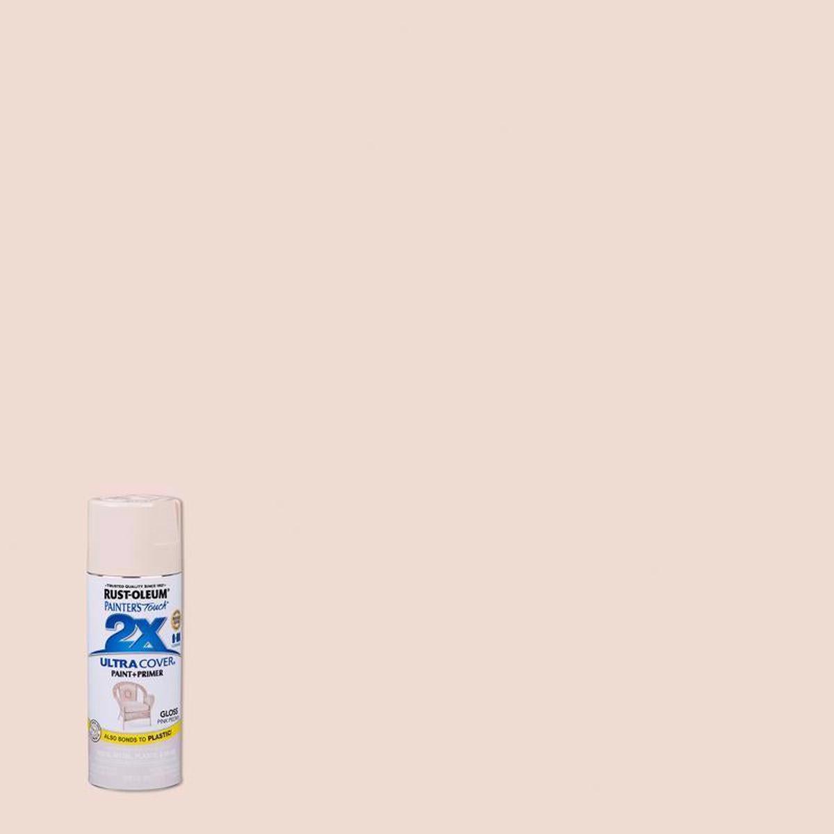 Rust-Oleum Painters Touch 2X Ultra Cover Gloss Pink Peony Paint+Primer Spray Paint 12 oz, Pack of 6