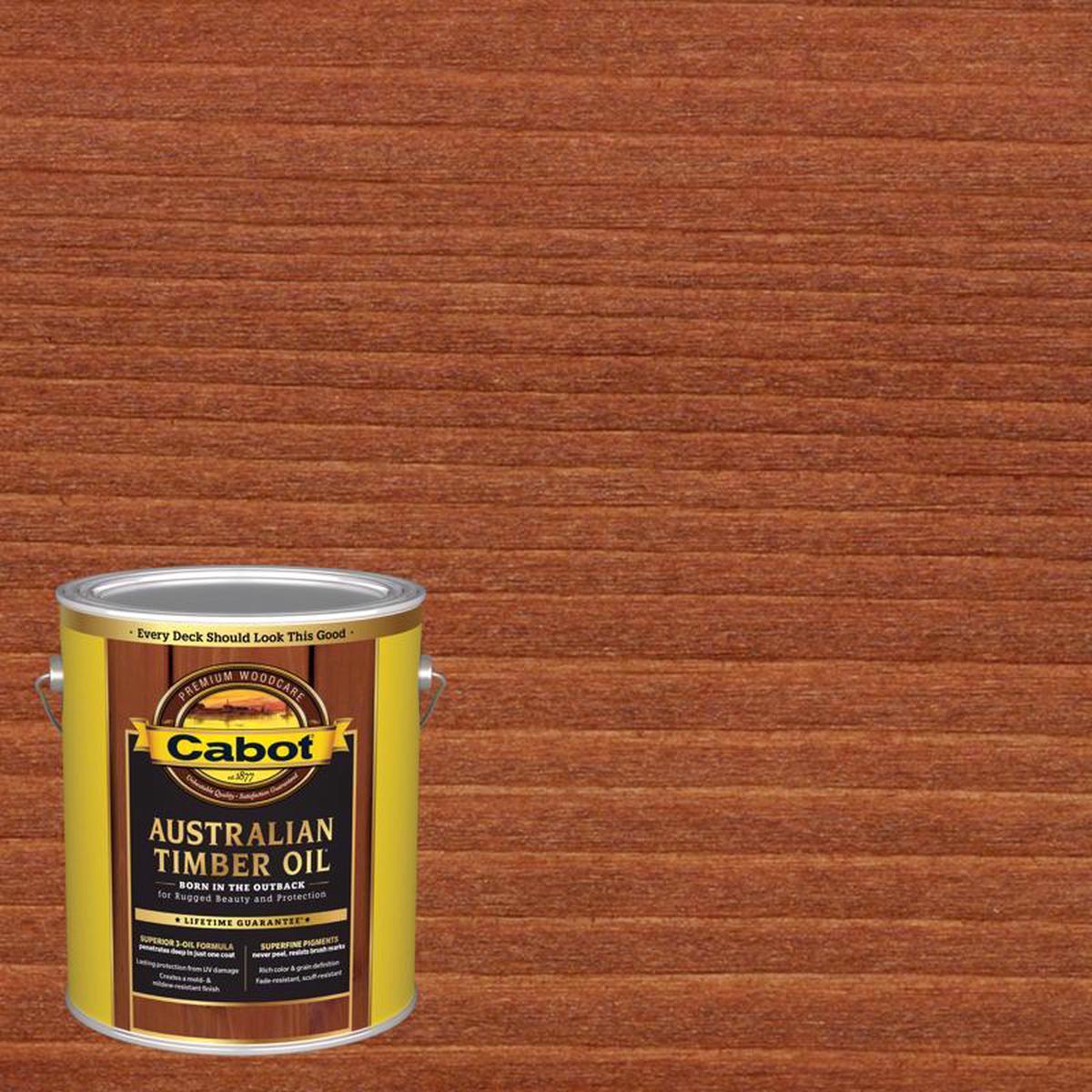 Cabot Australian Timber Oil Transparent Jarrah Brown Oil-Based Australian Timber Oil 1 gal, Pack of 4